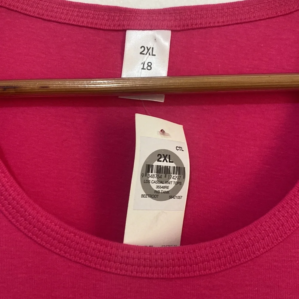 Pink Basic Tank top - Size XL 18 - Picture 2 of 2